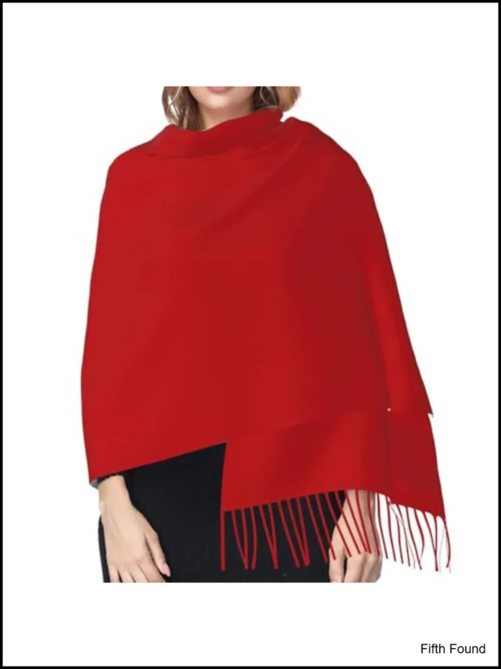 Cashmere Feel Tassel Scarf Large Shawl Wrap for Women Winter Cold Weather
